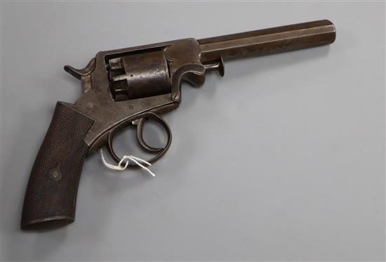 A late 19th century Adams style double action percussion cap revolver